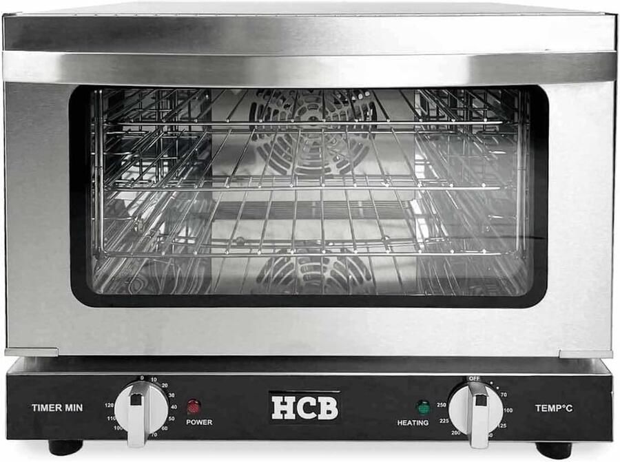 SnelShoppen Professionele Heetluchtoven 21L RVS Freestanding Conventionele Oven 230V 45x47.5x37.5cm Voor Keuken Catering en Feesten