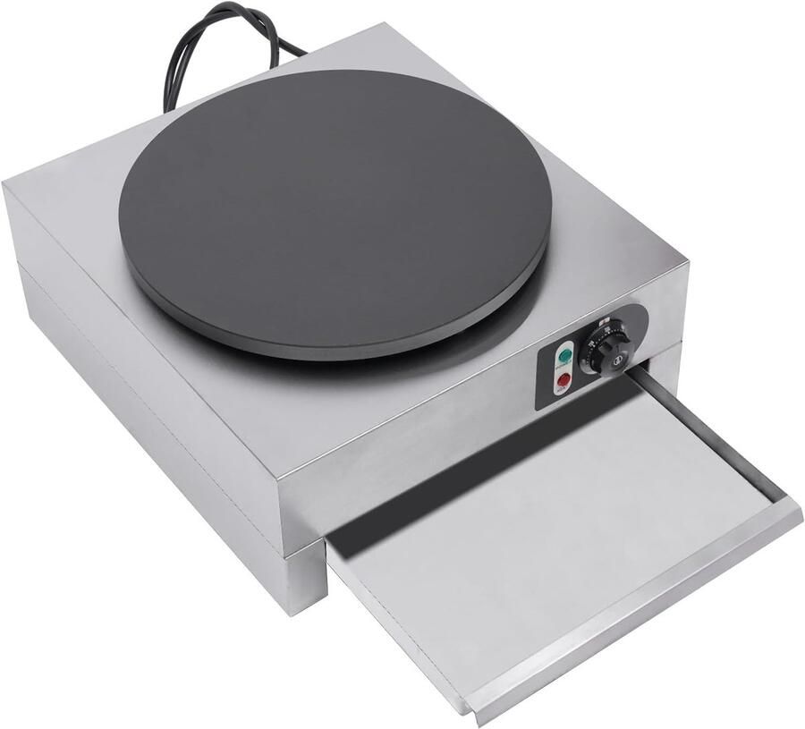 Pannenkoekenmaker 3 kW elektrische pannenkoekenmaker ingebouwde thermostaat 50-300 °C crêpes-pan 40 cm wrapmaker pannenkoeken pan omelet wrap