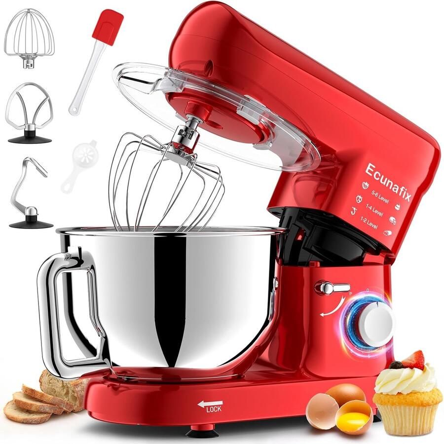 SnelShoppen Professionele Planetary Kneedmachine 6 5 L Multifunctionele Keukenmachine 1500 W Geluidsarme Elektrische Mixer met Kneedhaak en Platte