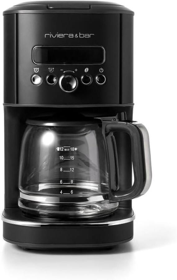 SnelShoppen Programmeerbare Filterkoffiezetapparaat 1 8L Snelle Opwarming 950W LCD Scherm met 24u Timer Druppelstop en Ontkalkingswaarschuwing