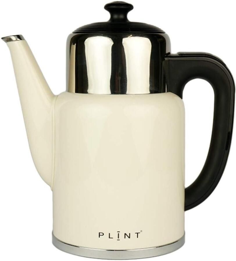SnelShoppen Pure Retro Elektrische Waterkoker 1.7 L PLINT Temperatuurregeling RVS Kookgerei voor Keuken Café Tafel Modern Design Retro Stijl