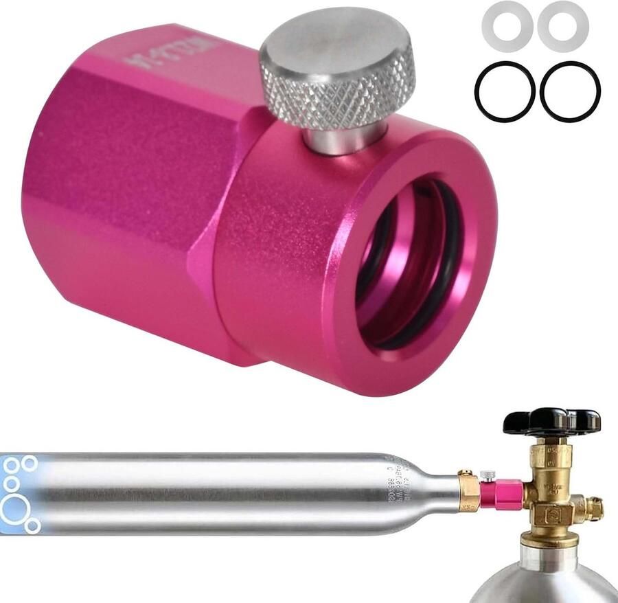 SnelShoppen Quick Connect CO2-navuladapter voor frisdrankmaker roze CO2-cilinder eenvoudig te gebruiken voor SodaStream Duo Crystal 3.0 Gaia Ar