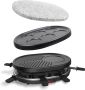 SnelShoppen Raclette-apparaat 4-in-1 voor 8 Personen Multifunctioneel met Grillsteen Grillplaat en Pannenkoekenplaten Inclusief 8 Pannen Vaatwas - Thumbnail 2