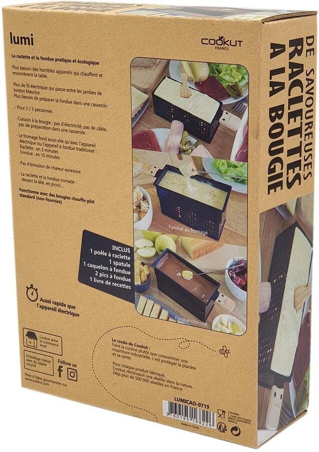 SnelShoppen Raclette en Kaasfondue Set Lumi Giftset met Kaars Raclette in 3 Minuten en Fondue in 5 Minuten Perfect voor Avonden Picknicks en