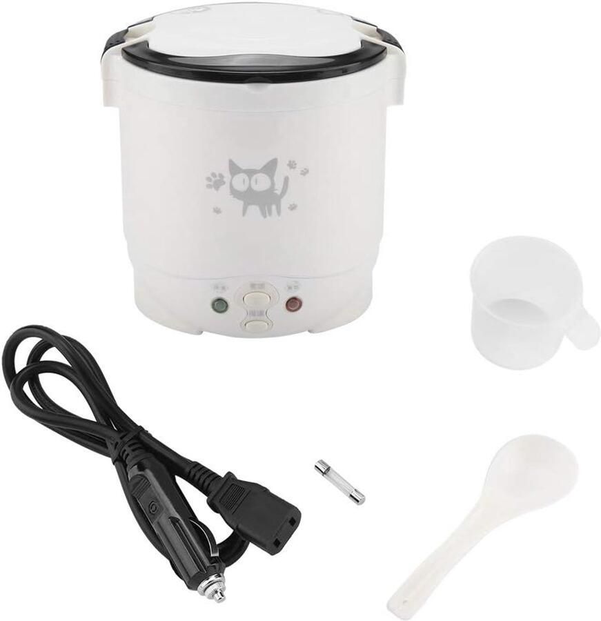 SnelShoppen Reis Rijstkoker 12V Draagbare Elektrische Lunchbox met Warmhoudfunctie Waterdicht en Antiaanbak Coating Ideaal voor Auto en Thuis Wi