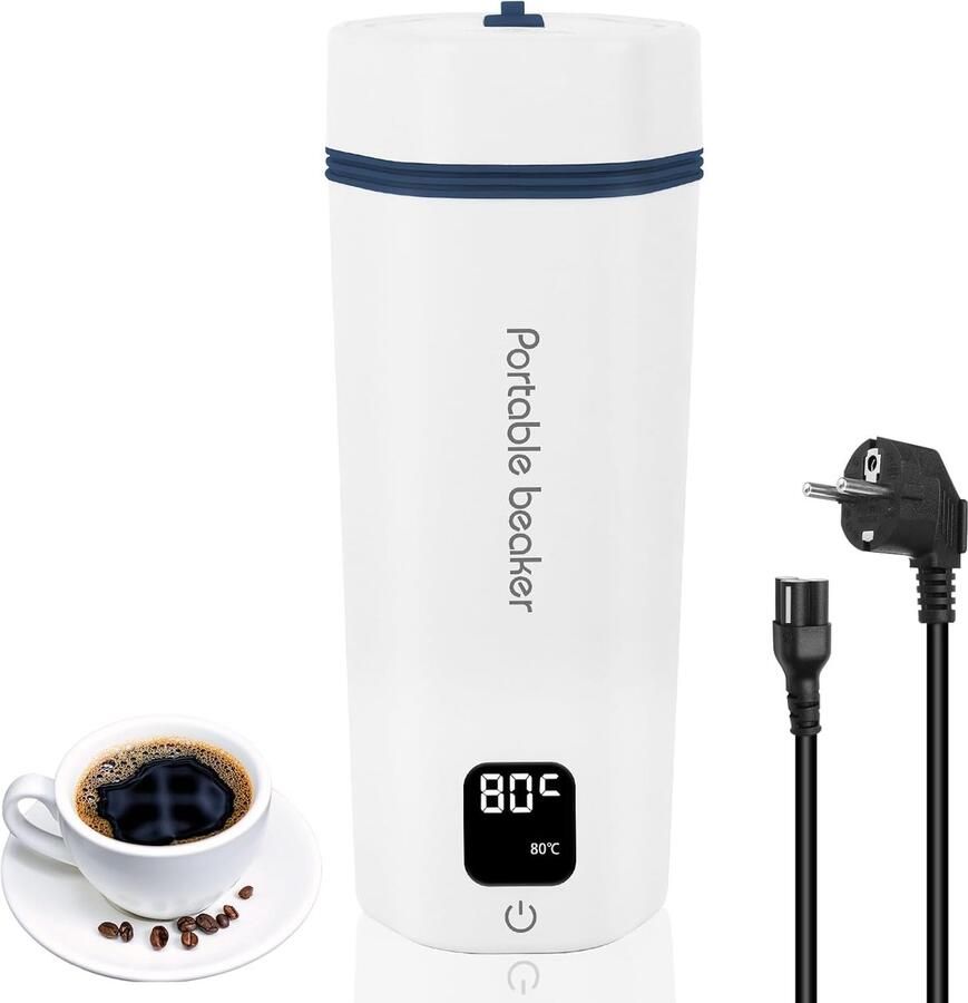 SnelShoppen Reiswaterkoker 450 ml Elektrische Waterkoker met 6 Temperatuurinstellingen Snel Koken in 5 Minuten Roestvrij Staal Compact en Draagba