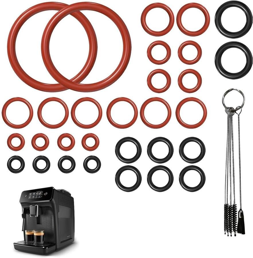 SnelShoppen Reserveonderdelen volautomatische koffiemachine 30-delige O-ring afdichtingsset silicone afdichtingen voor zetgroep supportventiel st