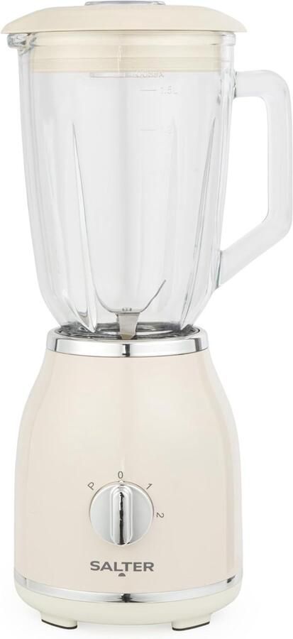 SnelShoppen Retro Blender 1 5L Glas BPA-vrij 1000W 2 Snelheden Pulseerfunctie Roestvrijstalen Bladen Smoothies Cocktails Antislipbasis Keuk
