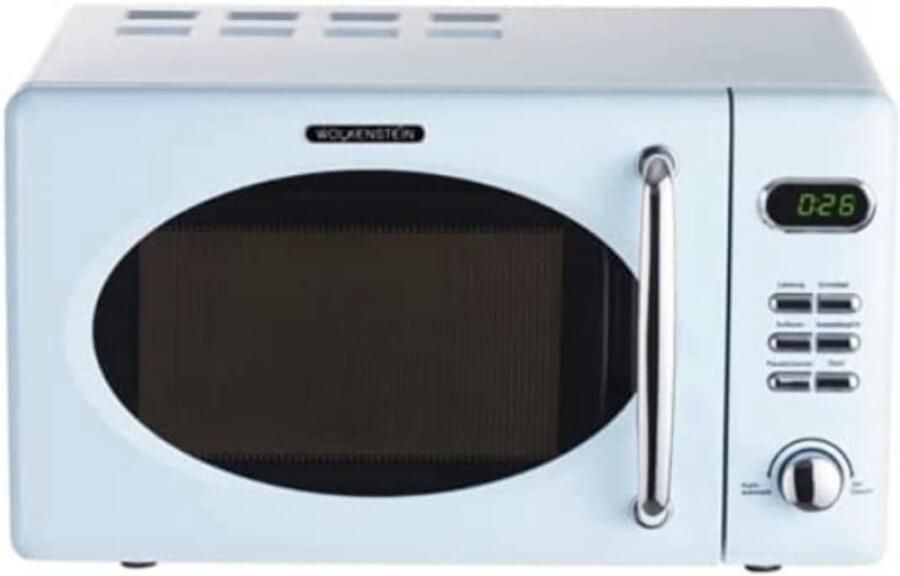 SnelShoppen Retro Staande Magnetron 700 W met 20 Liter Ovencompartiment 5 Vermogensniveaus 8 Kookprogramma's Ontdooi functie Metaal Behuizing D