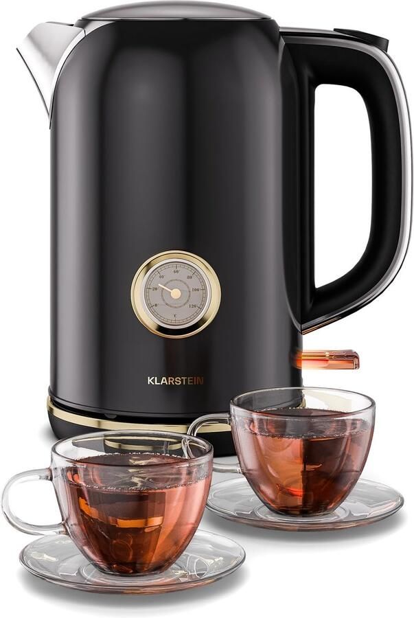 SnelShoppen Retro Waterkoker 1 7 L Vintage Design 2200 W Uitneembaar Kalkfilter 360° Basis Automatische Uitschakeling Keuken Accessoire