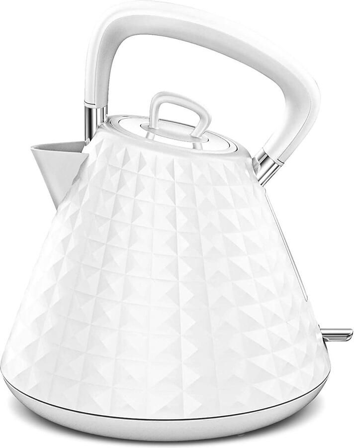 SnelShoppen Retro Waterkoker 1.5 L Kettle met 3000W Power Vintage Design Groene Ruitpatroon Waterkoker met Verwijderbaar Kalkfilter Keuken