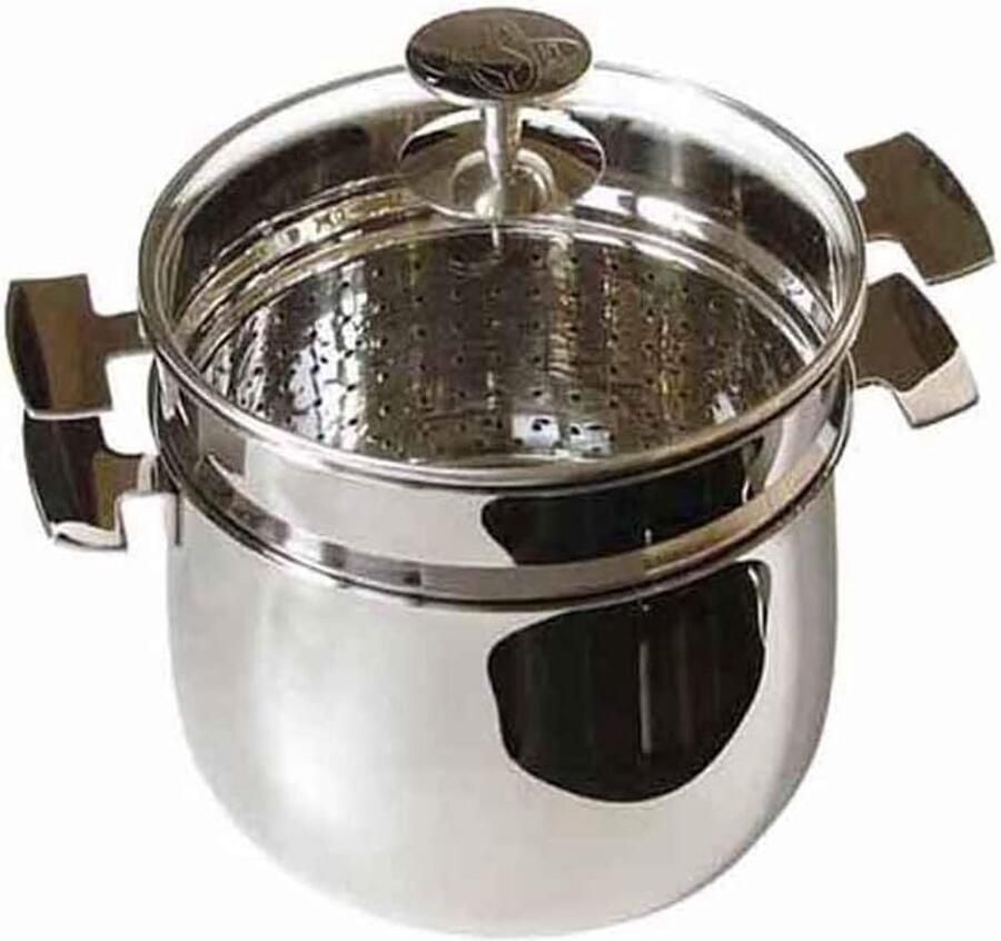 SnelShoppen Rijstkoker RVS 18 10 20 cm 3.5 Liter Ideaal voor Perfecte Rijst en Leguminosen Keuken Essentieel