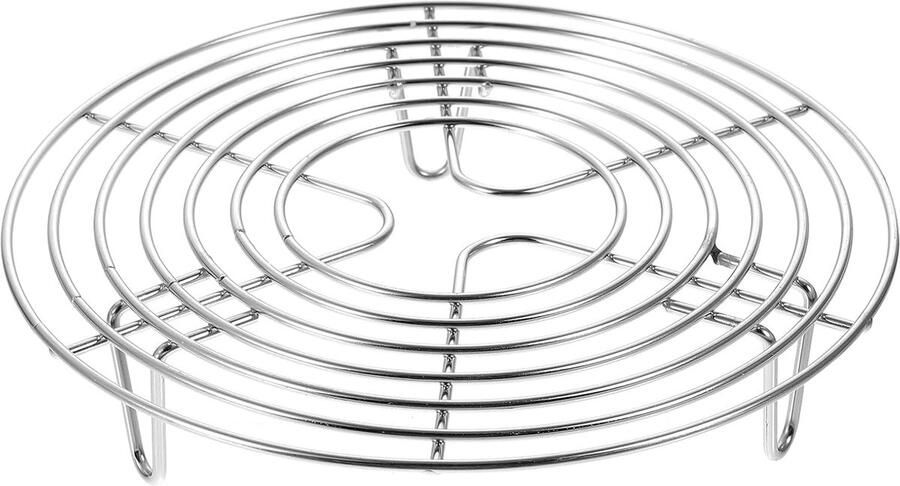 SnelShoppen Ronde Stoominzet van RVS 20x4cm Multifunctionele Grondzeef voor Rijstkoker en Kookpot Geluidsloze Grondzeef Afkoelrooster voor Keuken