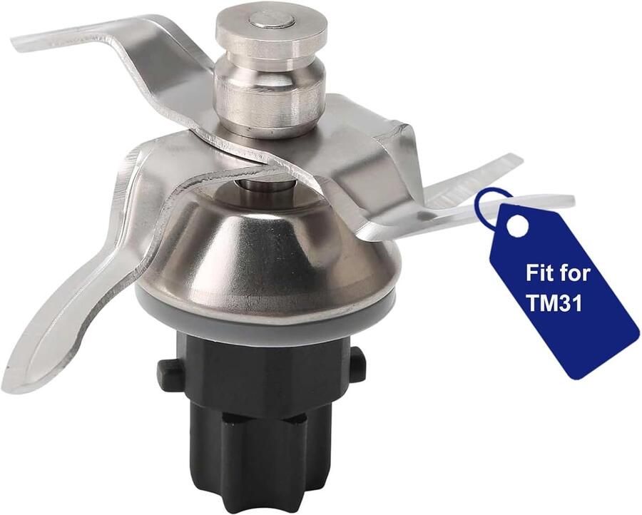 SnelShoppen RVS Blender Mes voor Thermomix TM31 Reservemes Kneedhaken en Deegmes Vaatwasmachinebestendig Voor Deeg Noten en Vlees