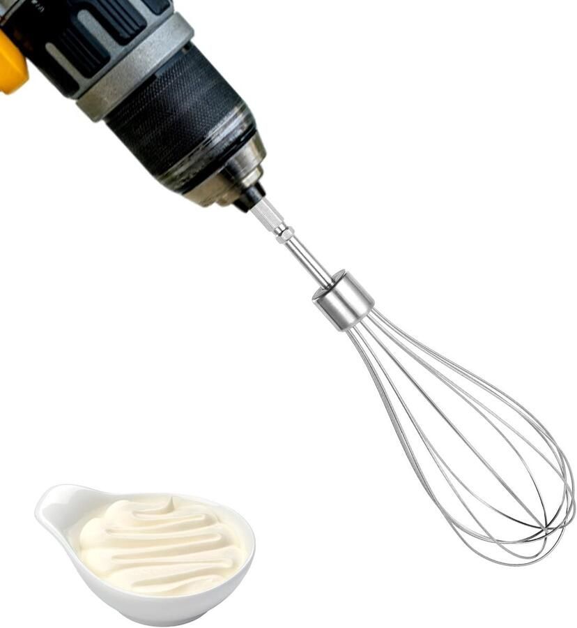 SnelShoppen RVS Handmixer Accessoire voor het Maken van Romige Pindakaas Geschikt voor de Meeste Accu Boormachines Stijl 2 Compact en Duurzaam K