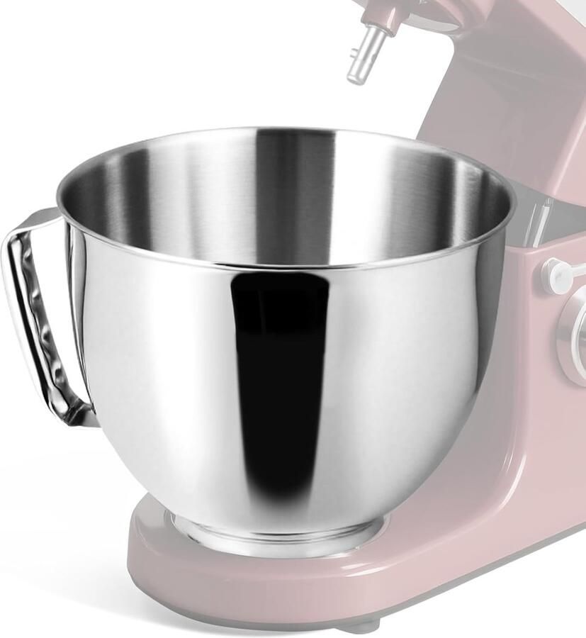 SnelShoppen RVS Mengkom 22x22x19cm Geschikt voor Keukenmachine 4.5-5QT Mengkom met Handgreep Vaatwasserbestendig Vervanging voor Voedselverwerker