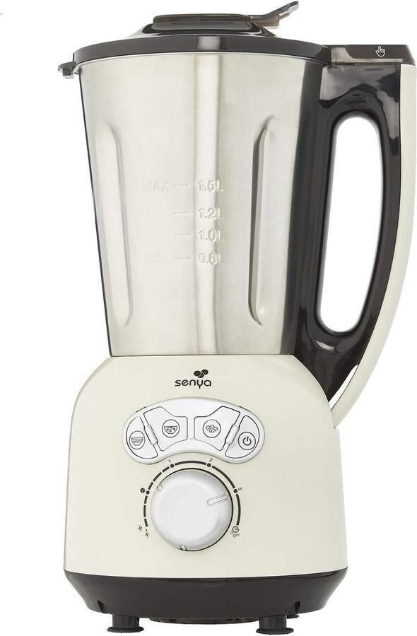 SnelShoppen RVS Soepblender met Stoomfunctie 1.5L 1400W Multifunctionele Blender voor Romige Soepen IJs Smoothies en Zelfreiniging Perfect voor