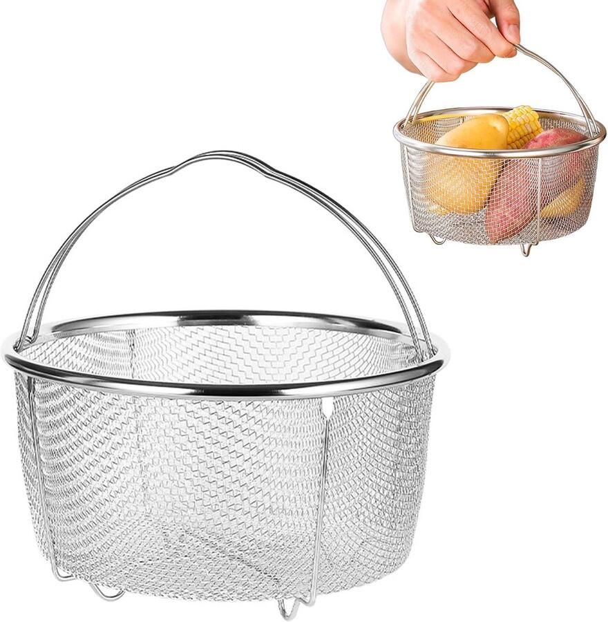 SnelShoppen RVS Stoommand Stoominzet voor Instant Pot en Rijstkoker 20CM Gezond Koken met Oliefilter Duurzaam en Veilig Keukenaccessoire