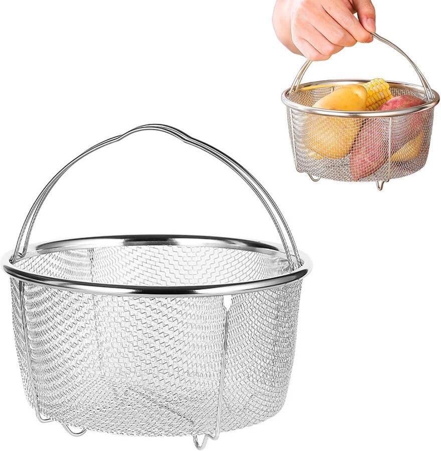 SnelShoppen RVS Stoommand Stoomrek voor Instant Pot en Rijstkoker 18CM Gezond Koken Ideaal voor Groenten Vis en Meer Duurzaam en Veilig