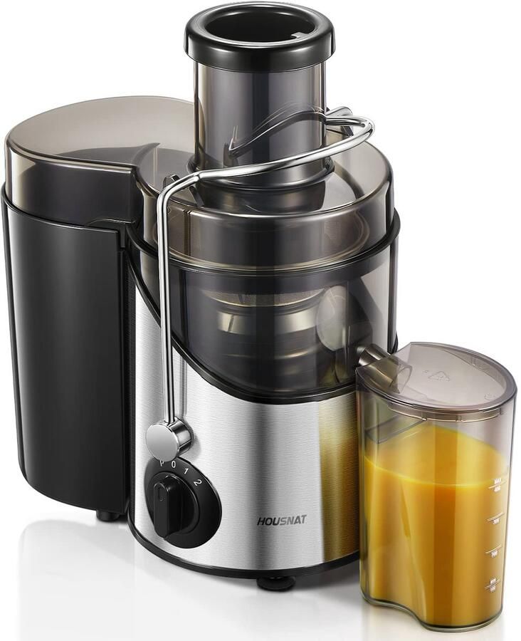 SnelShoppen Saftcentrifuge voor Groenten en Fruit Max 800W Roestvrij Staal 3 Snelheidsinstellingen 65mm Brede Vulopening BPA-vrij Gemakkelijk