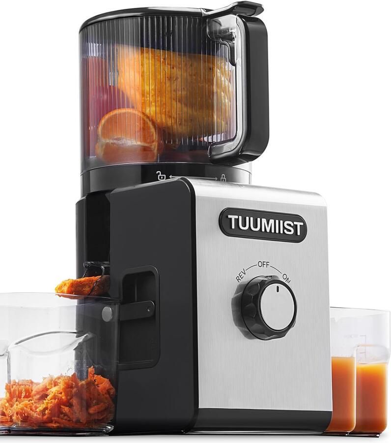 SnelShoppen Sapcentrifuge Wide 150 mm krachtige sapmaker voor verse sappen ideaal voor keuken fruit en groente makkelijk schoon te maken compac