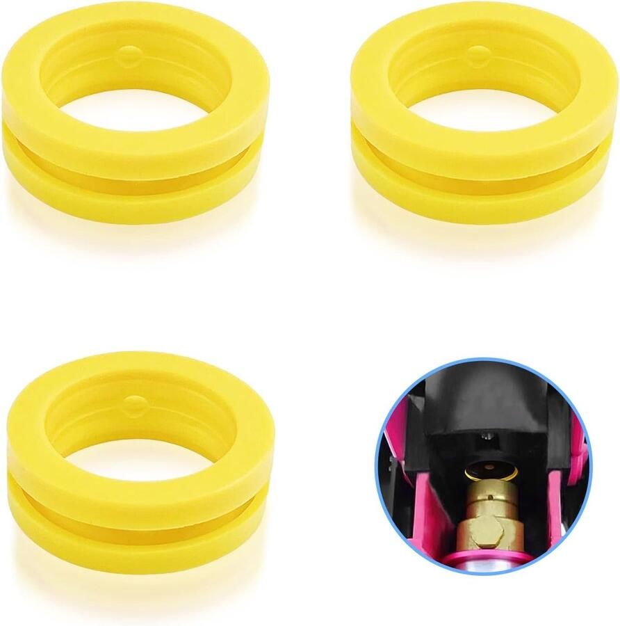 SnelShoppen Sealing Ring Set 3 Delen Vervangingsonderdelen voor Sodium Machine Hoge Kwaliteit Gasket Gemakkelijk te Installeren Geel
