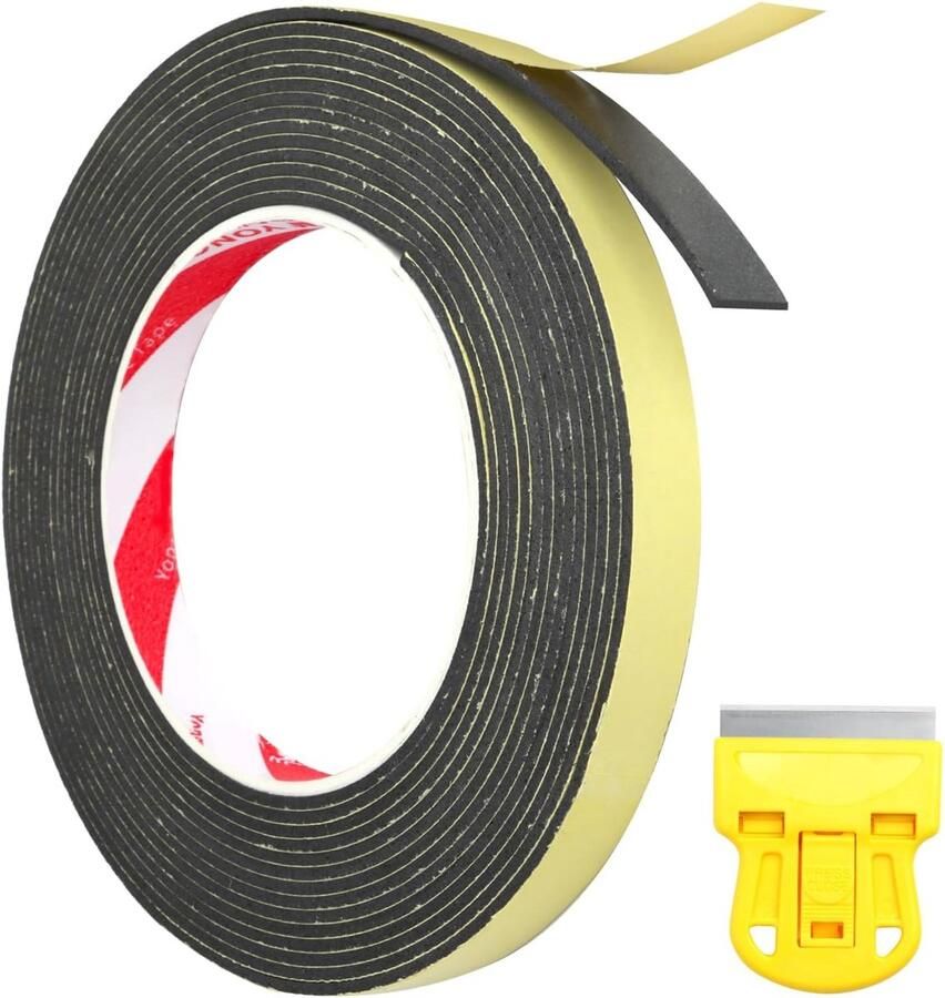 SnelShoppen Sealing Tape voor Kookplaat met Kleine Schraper 1 Stuk 5 m x 10 mm x 2 mm Waterdichte Hechtstrip voor Deur Raam Keuken Inductie en