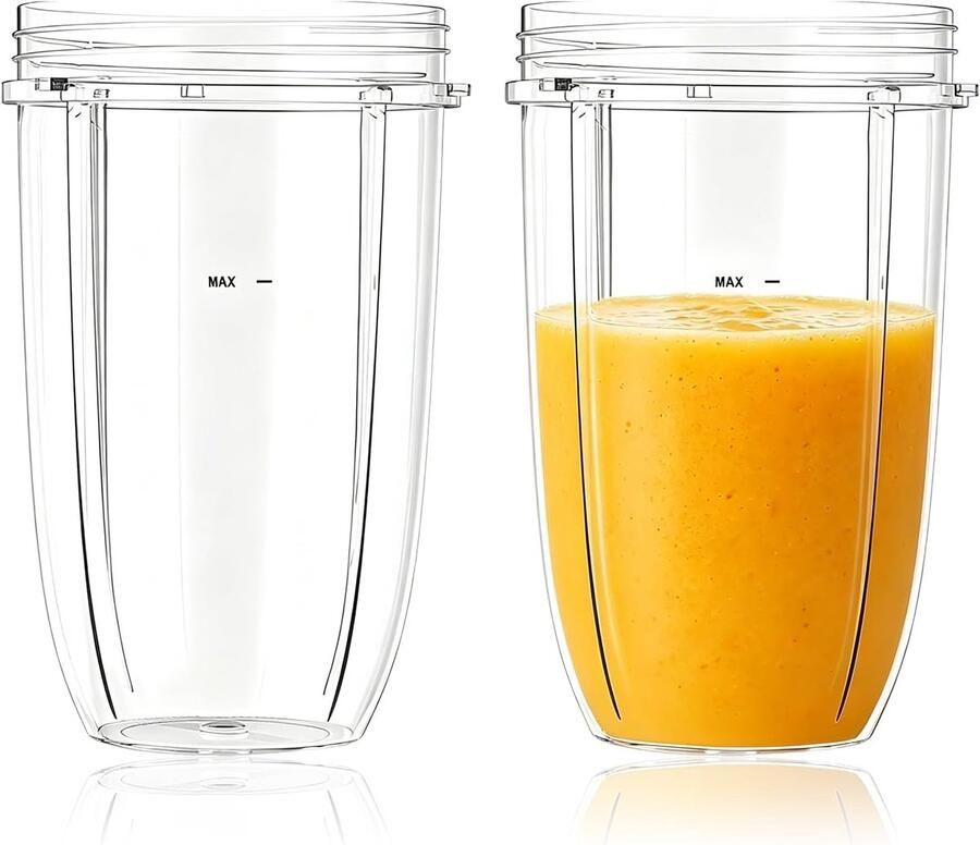 SnelShoppen Set van 2 Reservebekers voor Mixer Mixerbeker Accessoires voor NutriBullet 600W 900W Smoothiebeker Vervangende Onderdelen Keuken A