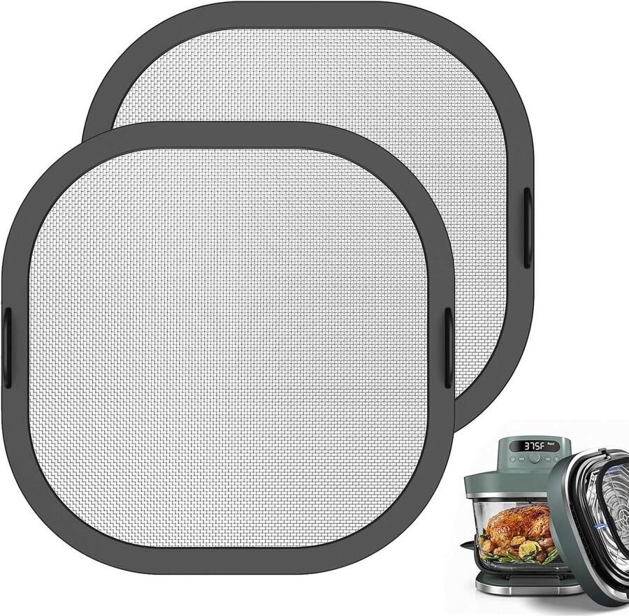 SnelShoppen Set van 2 RVS Magnetische Spatbeschermers voor Airfryer Accessoires voor Ninja CRISPi PRO XL AS090EU Ideaal voor Keuken en Gezond Koke