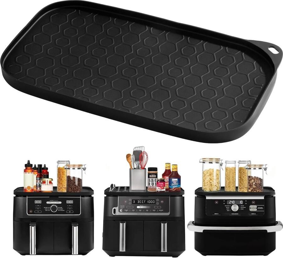 SnelShoppen Silicone Accessoire voor Hot Air Fryer Opbergrek Silicone Mat 42x23 cm Geschikt voor Dual Zone Air Fryer Antislip Krasbestendig Keu