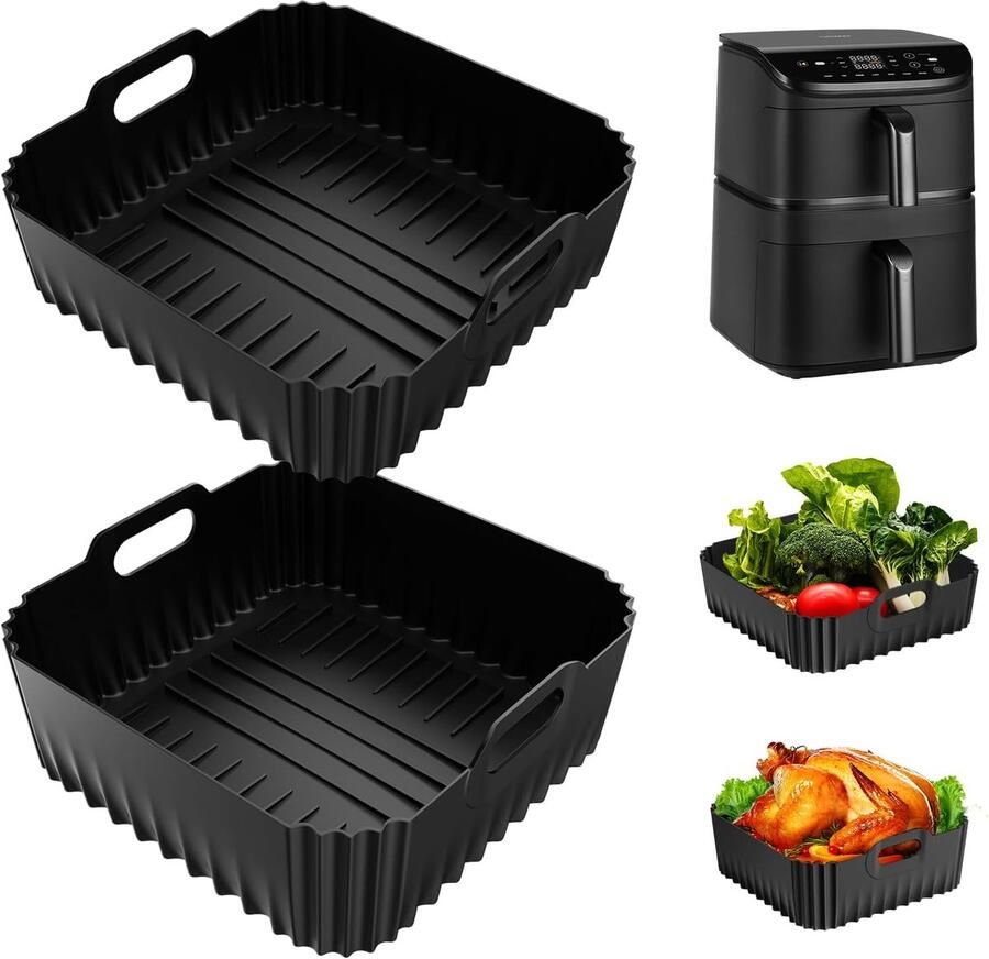 SnelShoppen Silicone Accessoires voor Airfryer Set van 6 Geschikt voor Cosori Turbo Tower Hittebestendig Makkelijk Schoon te Maken Keuken