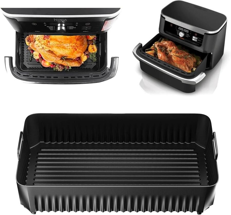 SnelShoppen Silicone Liner voor Air Fryer 10.4L Flexi Tray Accessoires Groot Maat Voor Ninja AF500UK Keuken Musthave