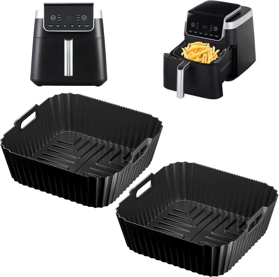SnelShoppen Silicone Liner voor Air Fryer Herbruikbare Antikleef Bakplaten Perfecte Pasvorm voor 4.7L en 6.2L Ideaal voor Keuken Gemakkelijk Sch