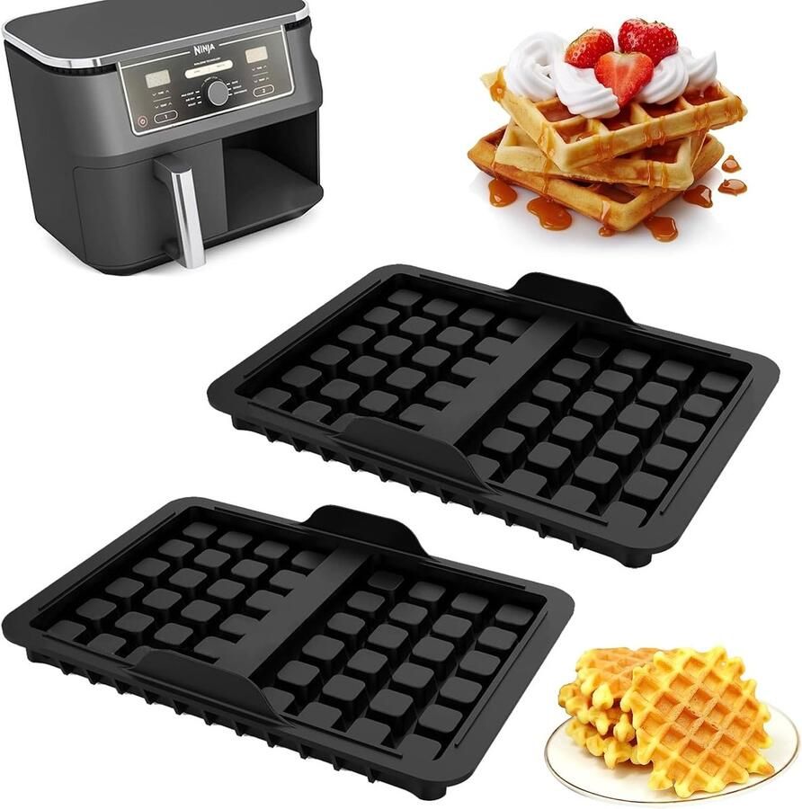 SnelShoppen Silicone Wafel Mallen voor Airfryer Herbruikbaar Wafel Inzetstuk Geschikt voor AF400EU AF451EU en SL400EU Stapelbaar Keuken Accesso
