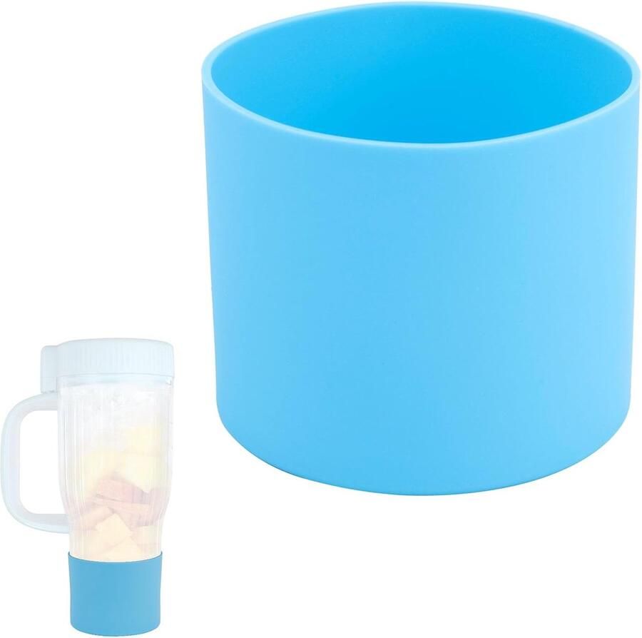 SnelShoppen Siliconen Antislip Hoes voor Blender Beker Krasbestendig & Valbestendig BPA-vrij Blauw 8 cm Diameter Perfect voor Smoothies en Reiz