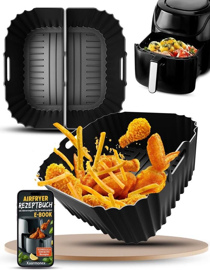 SnelShoppen Siliconen vorm heteluchtfriteuse voor Air Fryer XXL 8L 3 stuks siliconen inzetstukken Airfryer Accessoires Liner siliconen Keuken be
