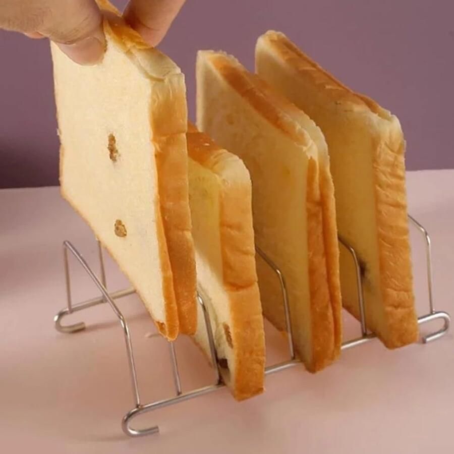 SnelShoppen Slice Toast Houder Airfryer Grill Brood Rek Roestvrijstalen Toast Rek Brood Display Stand Keukenaccessoires voor Airfryer Stabiel e