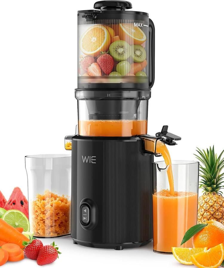 SnelShoppen Slow Juicer Machine 300W met 135mm Brede Vulopening Hoge Sapopbrengst 99% 2.2L Capaciteit BPA Vrij Makkelijk Schoon te Maken Perfec