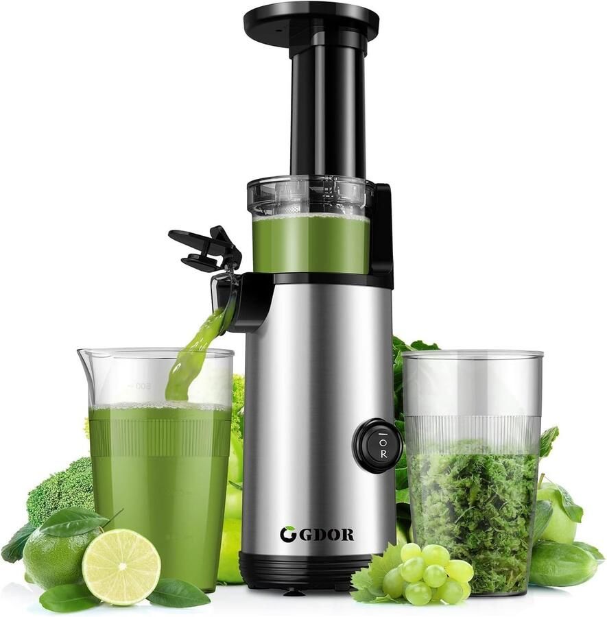 SnelShoppen Slow Juicer voor Fruit en Groenten Hoog Sapopbrengst Krachtige en Stille Juicer 600 ml BPA-vrij Makkelijk Schoon te Maken Inclusie