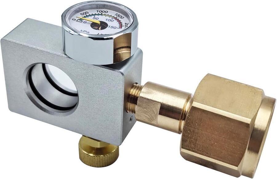 SnelShoppen Soda Water Vulstation met Manometer en Vuladapter voor DUO Terra ART Gaia CO2 Fles Roze Cilinder van Hoogwaardige Messing en Aluminium
