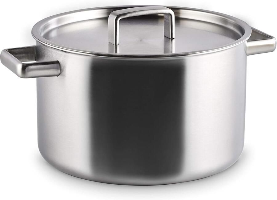 SnelShoppen Soepketel 6 Liter Rvs 24 cm Geschikt voor Alle Hittebronnen Triply Materiaal Ideaal voor Keuken en Feestdagen