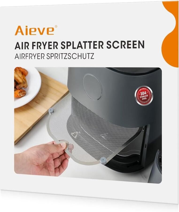 SnelShoppen Splash Guard voor Airfryer RVS Fijnmazig Geschikt voor XXL 4.7L & 5.7L Airfryers Beschermplaat Keuken Accessoire Makkelijk Schoon t - Foto 1