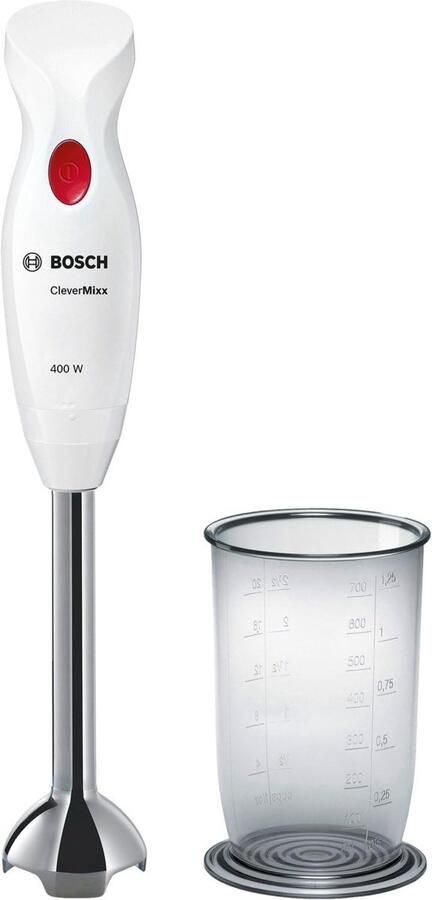 SnelShoppen Staafmixer 400 Watt Afneembare Roestvrijstalen Voet 4 Messen Ergonomisch Ontwerp Wit Ideaal voor Keuken Soepen Smoothies e