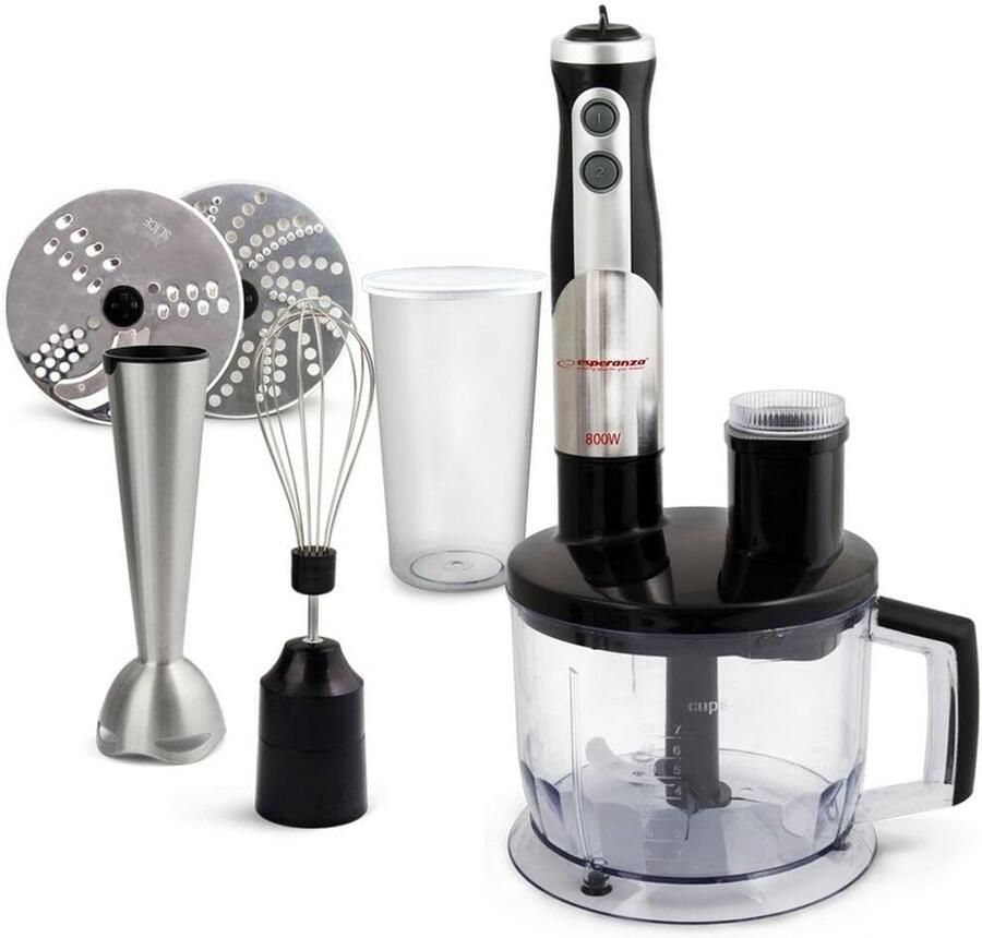 SnelShoppen Staafmixer Crema 800W Complete Set Zwart Handmixer voor Soepen Sauzen Babyvoeding Smoothies Keukenaccessoire voor Snelle Bereidin