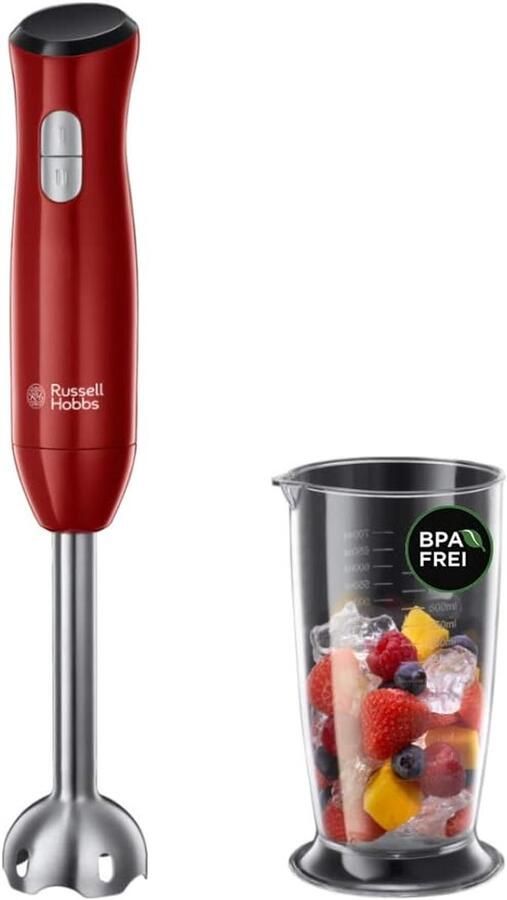 SnelShoppen Staafmixer Rood 2 Snelheden Ergonomisch Handvat Gemakkelijk Reinigbaar voor Koken Mixen Pureren in Keuken