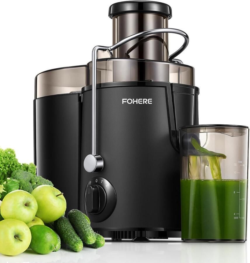 SnelShoppen Stainless Steel Fruit en Groente Juicer 400 W Centrifugaal Juicer met 65 mm Invoergat 3 Snelheden Anti-Druppelfunctie en Oververhitti