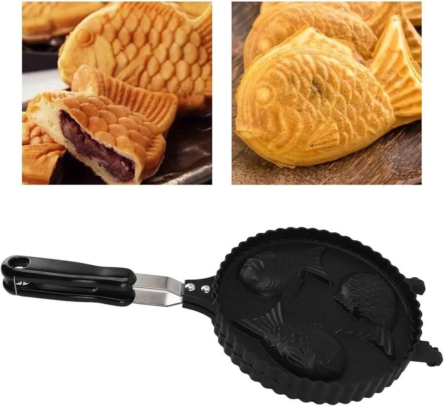 SnelShoppen Taiyaki Pan Aluminium Antiaanbak Visvorm Wafelijzer Dubbelzijdig voor Thuis Koken Feest Dessert