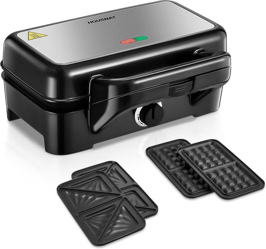 SnelShoppen Tosti-ijzer 1200 Watt 3 in 1 Wafelijzer Sandwichmaker Wafelijzer en Bakplaat Perfect voor Keuken Feest en Camping