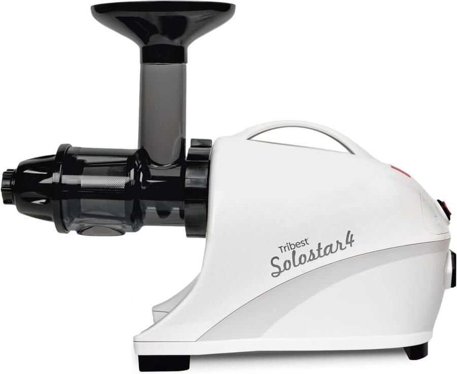 SnelShoppen Tribest Solostar 4 Slow Juicer Horizontale Sapcentrifuge voor Groenten en Fruit 47 omw min 120 W Elektrische Juicer in Wit voor Keuke
