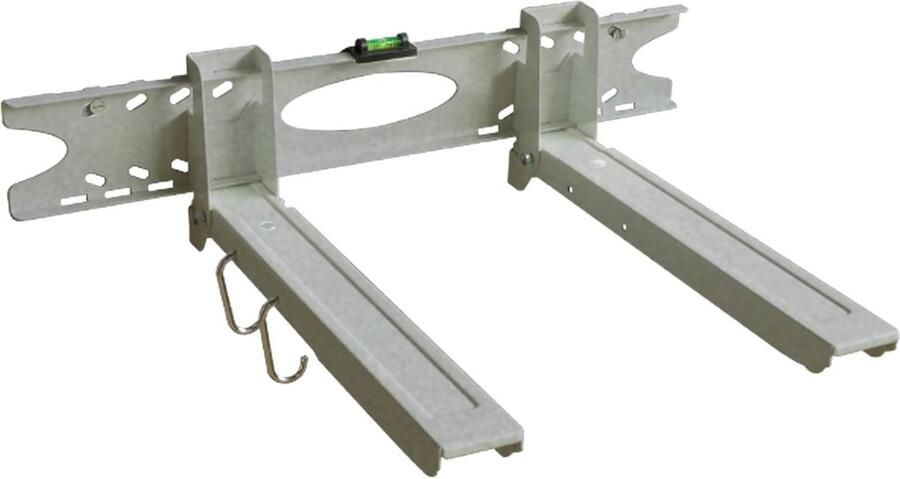 SnelShoppen Uitschuifbare Magnetron Wandbeugel 32-52 cm Steun voor Pizza Oven Mini Oven met Zilveren Bevestiging Draagcapaciteit 20 kg